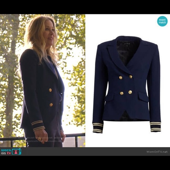 Scripted Navy Blue Blazer - Picture 2 of 2